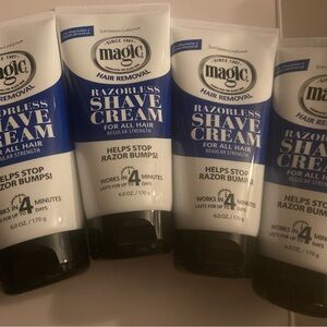 Magic Razorless Shave Cream for Men - Blue and White (4 pk)